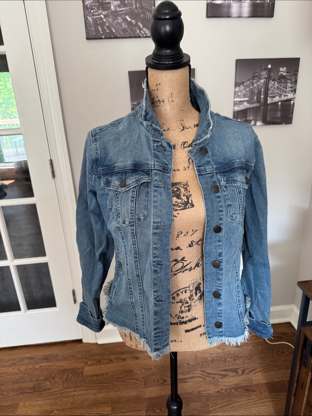 Max Jeans Light Blue Distressed Denim Jacket